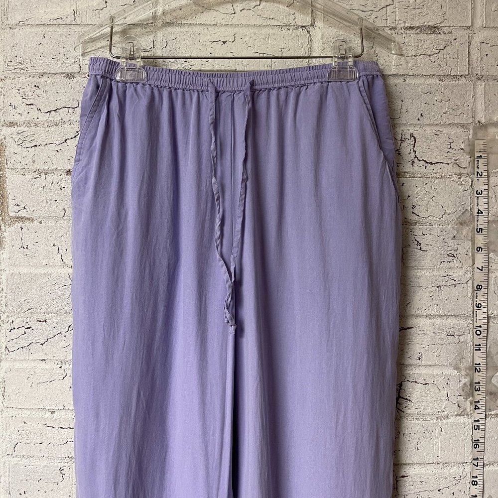 JM Collection Silk Purple Trousers Pants Plus Size Curvy 14